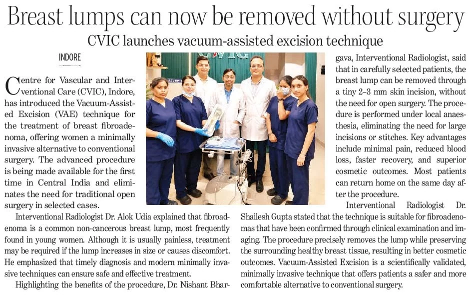 CVIC Indore Vacuum-Assisted Excision print media coverage 10