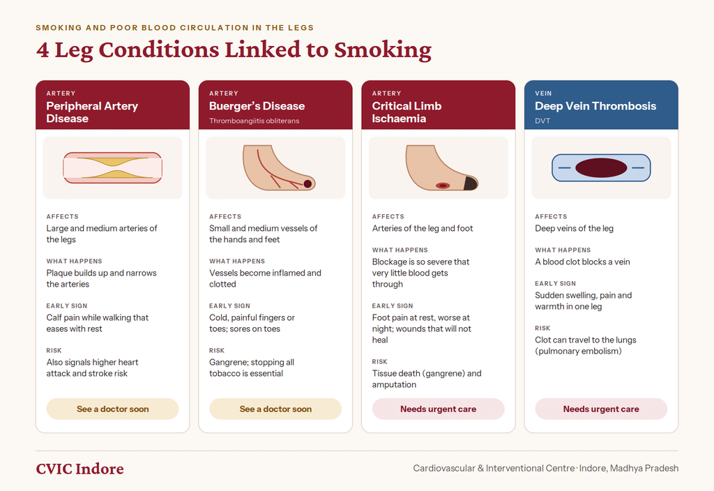 Leg conditions linked to smoking